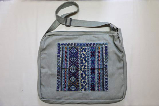 Jeans handbag 2 faces embroidery large size